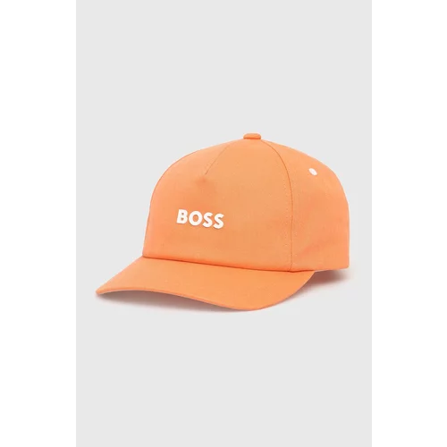 Boss Pamučna kapa Casual boja: crvena, s aplikacijom