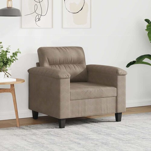 VidaXL Fotelja smeđesiva 60 cm od mikrovlakana Slike