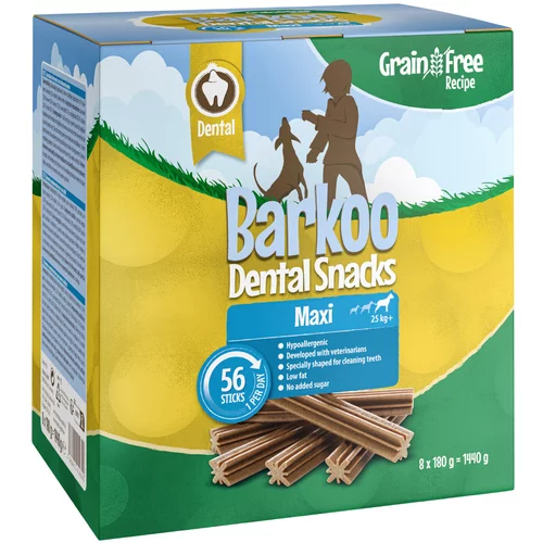 Barkoo Varčno pakiranje Dental Snacks 28 oz. 56 kosov - BREZŽITNA receptura - Za velike pse 56 kosov (1,44 kg)