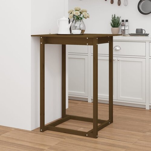 VidaXL Barska miza medeno rjava 80x80x110 cm trdna borovina Slike