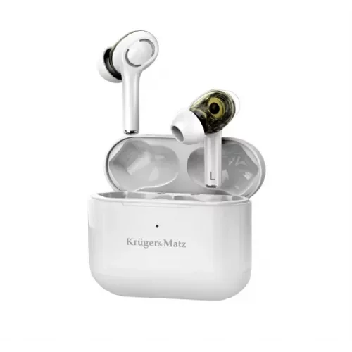 Kruger matz Brezžične ušesne slušalke M4 PRO Dual Driver TWS, bele