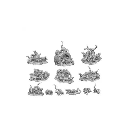 Green Stuff World 3D printed - animals - swarm of rats Cene