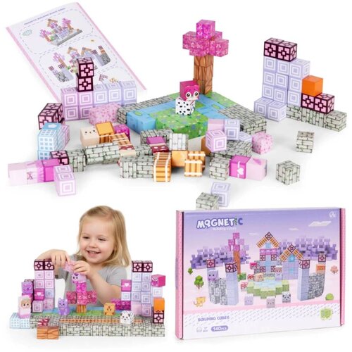 Magnetni set građevinske kocke Ljubimci - 140 dijelova Slike