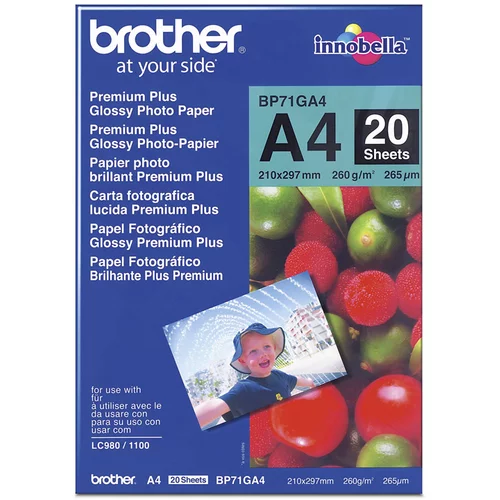Brother Foto papir BP71GA4, A4, 20 listov, 260 gramov