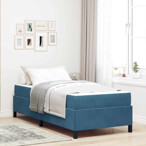 vidaXL Konstrukcija postelje Temno modra in bela 90 x 200 cm Žamet Cene
