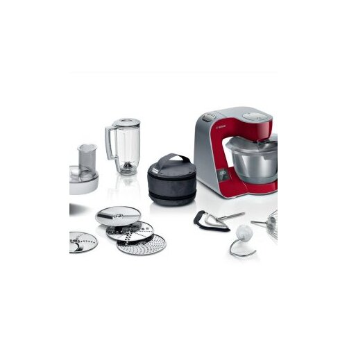 Bosch kuhinjski aparat MUM 5CRVENA-SREBRNA 1000W,3.9L, 7 Brzina, Integrisana vaga, SL Cijene