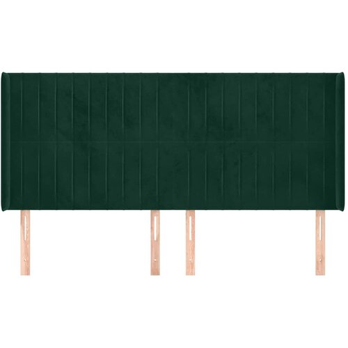  Uzglavlje s u&amp;scaron;ima tamnozeleno 163x16x118/128 cm bar&amp;scaron;unasto Slike