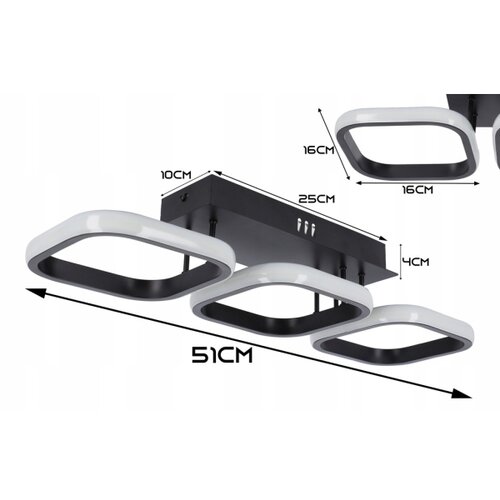  LED plafonska svetiljka LED/33W/230V crna Slike