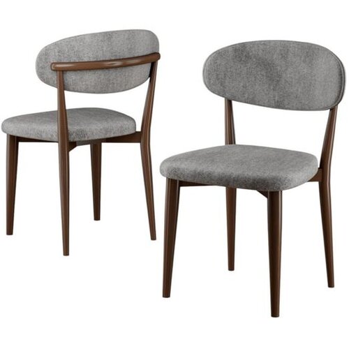 Hanah home set trpezarijskih stolica Onex 6 kom, siva bukle tkanina, drvene noge boje oraha Cene