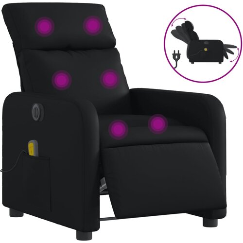 Maison Chic Električni masažni naslanjač - Relax naslanjač črno umetno usnje, (22134218) Cene