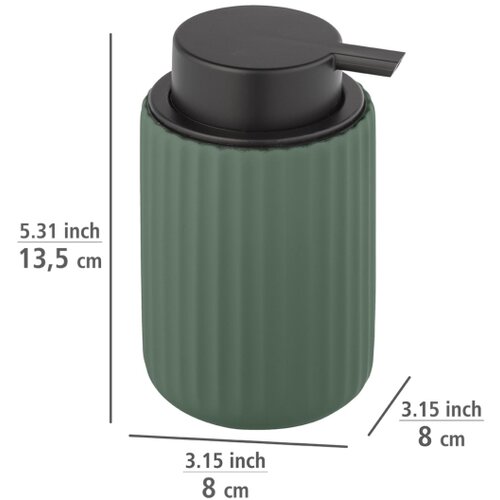 Wenko 24807100 - Dozator tečnog sapuna BELLUNO 8x13,5 cm zelena/crna Slike