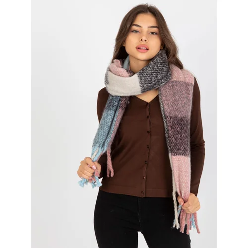 Fashion Hunters Pink and black checkered warm scarf