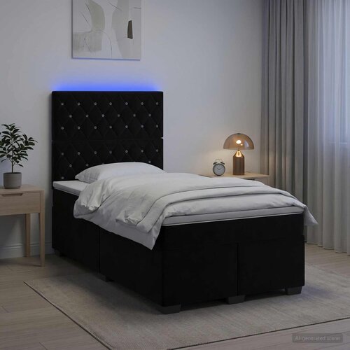  Boxspring krevet s madracem Crna 120 x 190 cm Bar&scaron;un Cijene