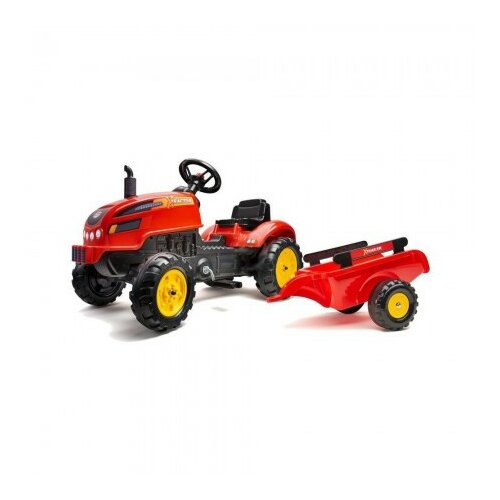Falk x-trac traktor na pedale sa prikolicom crveni (2046AB) Slike