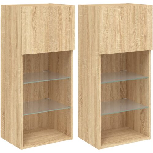 vidaXL TV omarica z LED lučkami 2 kosa sonoma hrast 40,5x30x90 cm, (20977759) Cene