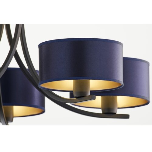 Jupiter 2101 - Luster na lancu ARTHUR 5xE27/15W/230V plave/crne boje Slike