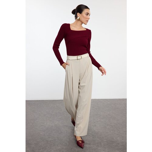 Trendyol Claret Red Square Collar Knitwear Sweater Cijene
