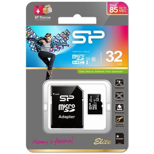 SiliconPower Micro SD kartica sa adapterom 32GB UHS-1 Elite Slike