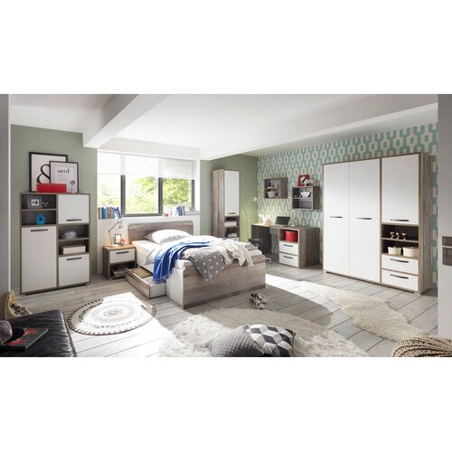 CARRYHOME stoječ regal 49/201/46 cm naravne barve, bela Slike
