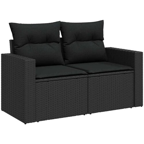 VidaXL 6-dijelni set vrtnih sofa s jastucima crni od poliratana Slike