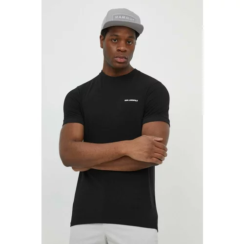 Karl Lagerfeld Majica kratkih rukava za muškarce, boja: crna, bez uzorka