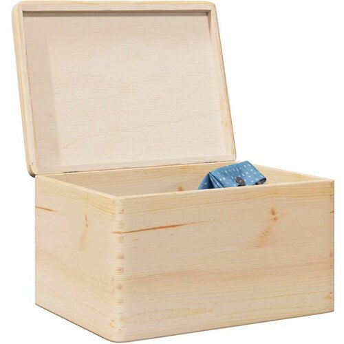 vidaXL Lesena škatla s pokrovom 40x30x23 cm trdna borovina Cene