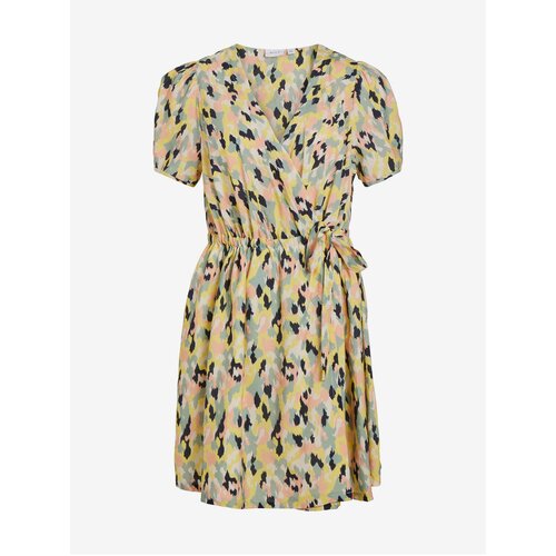 Vila Light yellow lady patterned dress Jackie - Women Slike