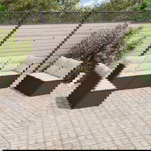  7-dijelni set vrtnih sofa od poliratana s jastucima smeđi Cijene