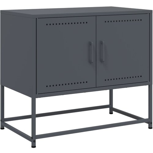 Maison Chic TV omarica - TV stojalo - Televizijska omarica antracitna 68,5x39x60,5 cm jeklo, (21699851) Slike