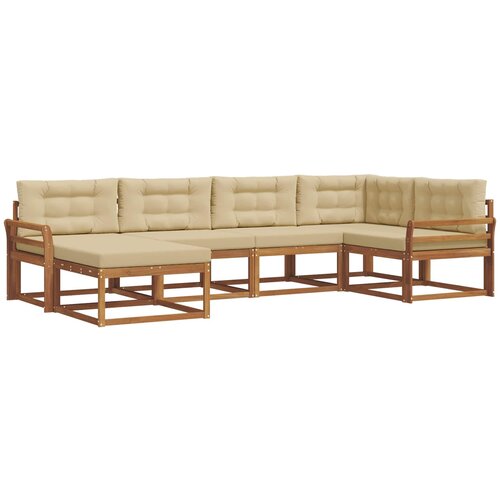  Set vanjskih sofa 6 kom. Prirodna i bež Smeđa 329 x 170,5 x 73 cm Slike