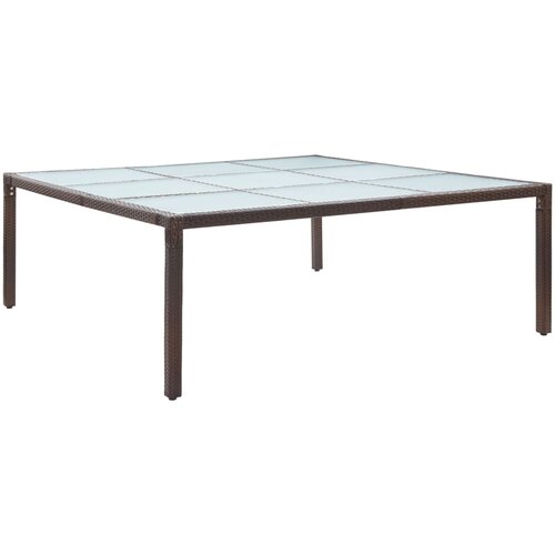 Poli vrtni blagovaonski stol smeđi 200 x 200 x 74 cm od poliratana Cijene