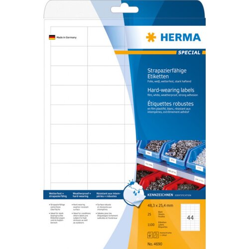 Herma etikete nepoderive 48,3x25,4 A4/44 1/25 bela ( 02H4690 ) Cene