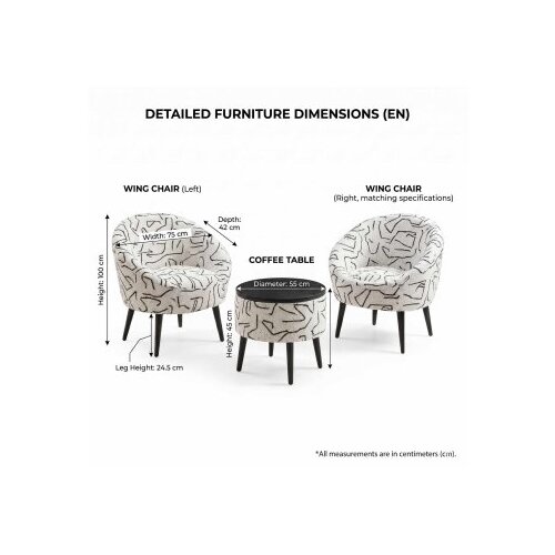 Atelier Del Sofa fotelje i klub stočić lida black white Slike