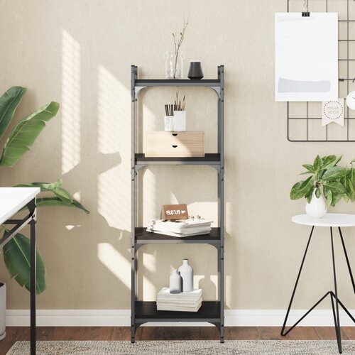 vidaXL Regal za knjige s 4 razine crni 40x30x120 cm konstruirano drvo Cijene