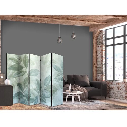  Paravan - Large Leaves in Green-Mint Shades - Botanical Motif 225x172 Cene