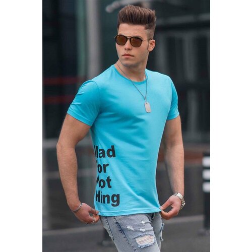 Madmext Men's Blue Printed T-Shirt 4553 Cene