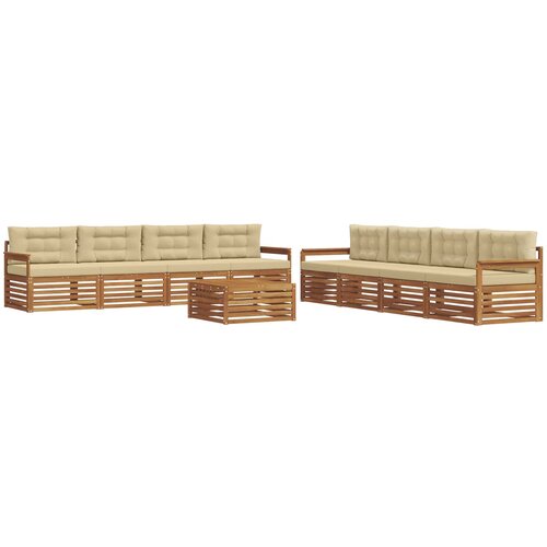  Set vanjskih sofa 9 kom. Prirodna i bež 79 x 79 x 37 cm Slike