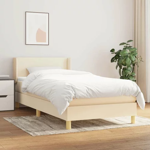  Box spring postelja z vzmetnico krem 80x200 cm blago, (20894012)