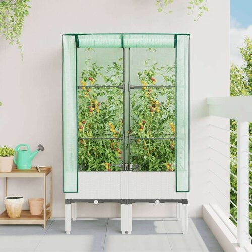 vidaXL Povi&scaron;ena gredica s pokrovom za staklenik 80 x 40 x 140 cm Cijene