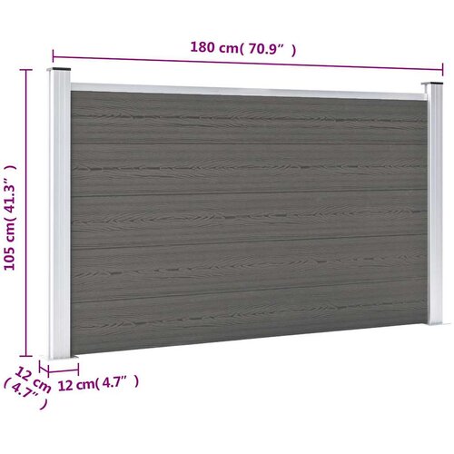  Vrtna ograda WPC 180 x 105 cm siva Slike