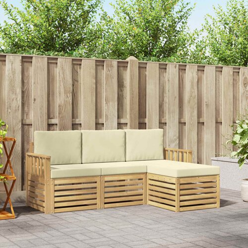  Set vanjskih sofa 4 pcs Bijela i krem 189,5 x 122,5 x 73 cm Cene