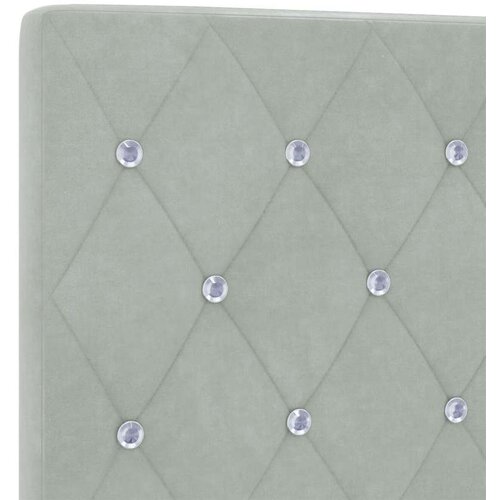 VidaXL Naslon za glavu s kristalnim gumbima tufted svjetlosivi 140 cm bar&amp;scaron;un Slike