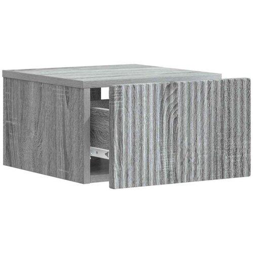  Noćni ormarić za montažu na zid s ladicama 2 pcs Siva sonoma Slike