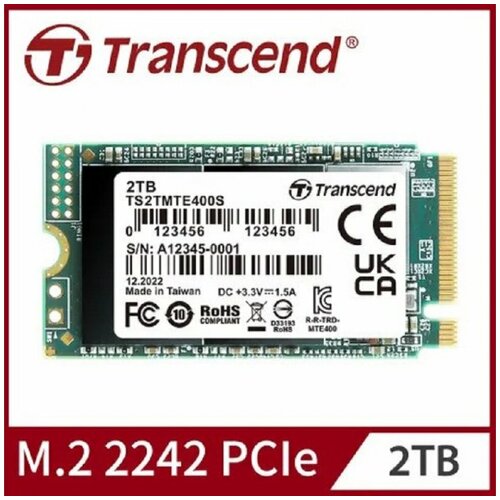 Transcend 2TB, M.2 2242, PCIe Gen3x4, NVMe ( TS2TMTE400S ) Slike