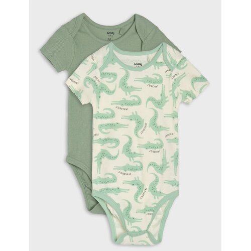 Sinsay Pamučni body s motivom krokodila 2 pack Slike