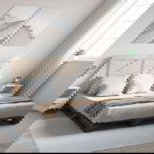 vidaXL Okvir za krevet s uzglavljem sivi 140x200cm od masivne borovine Cene