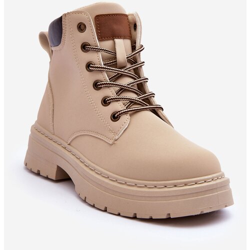 Boto Women's Quilted Lined Lace-Up Boots Beige Corbin Cene