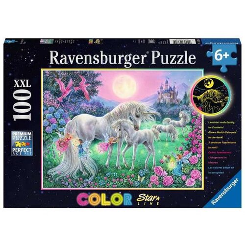 Ravensburger Puzzle - 3-barvna svetleča sestavljanka - Samorogi v mesečini, 100 kosov Cene