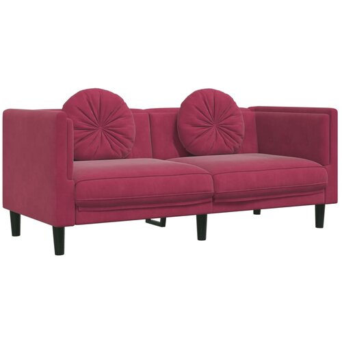 Maison Chic kavč - Sofa - Kanape z blazinami dvosed vinsko rdeč žamet, (21726533) Slike