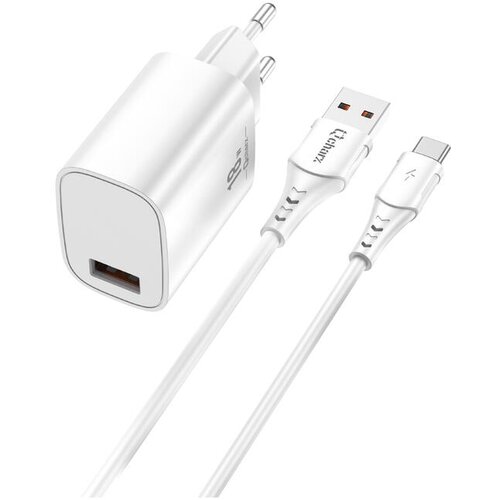 BZ Polnilnik Qcharx Artemisia 3A 18 W, 1 vrata USB + kabel USB v Type-C, bel, (21580771) Cene